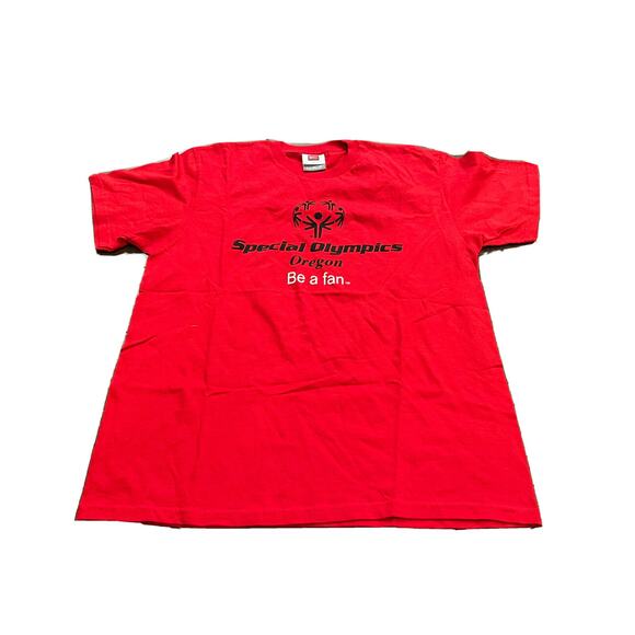 Vintage Nike Mens Red Special Olympics Oregon Be A Fan T-shirt Size M MEDIUM - Picture 1 of 9